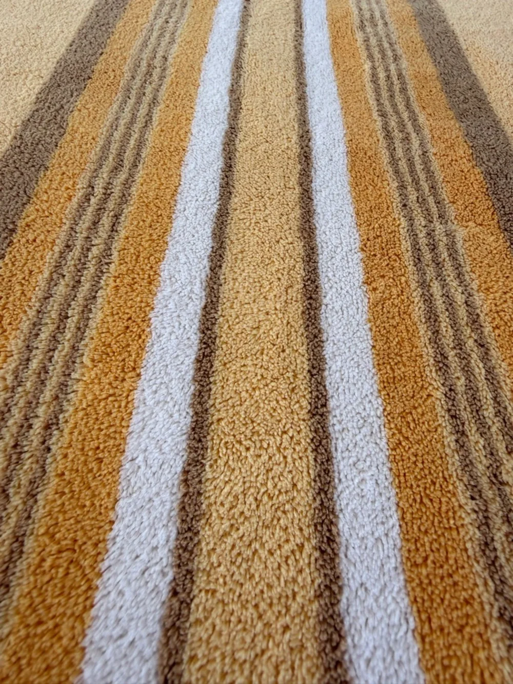Restoration Hardware Striped Oversized Beach Towel Gold Brown Orange 36x65 GUC